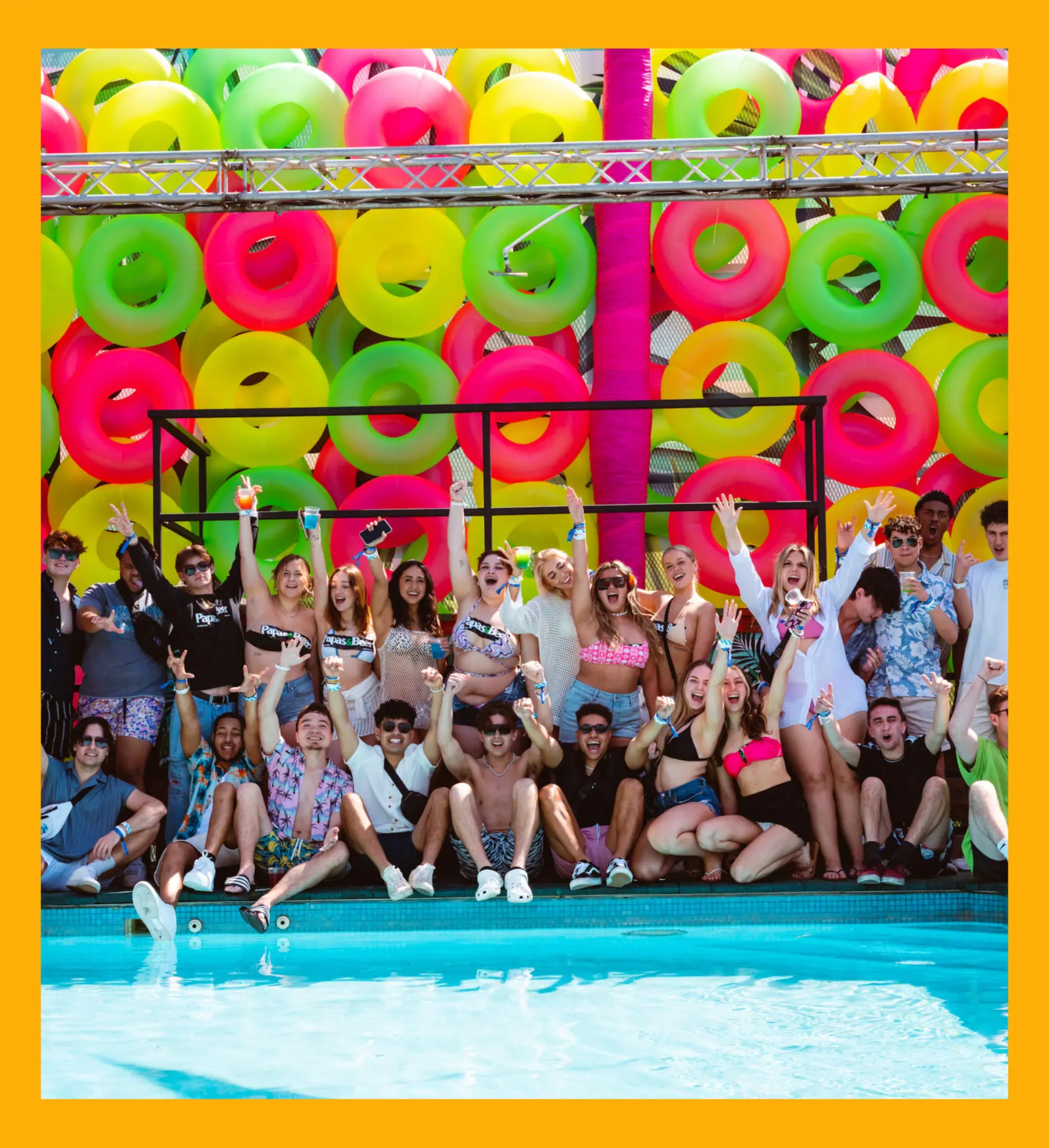 Pool party group photo