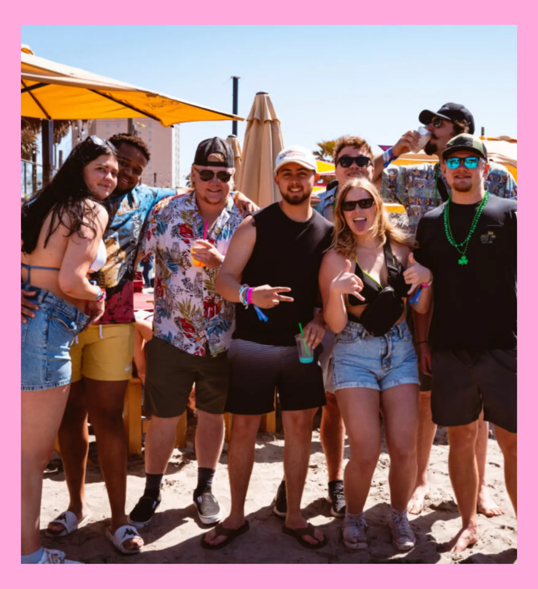 Friends at the beach club