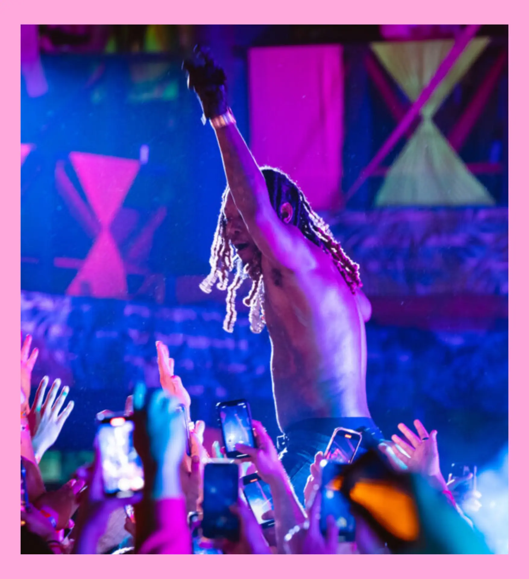 Performer hyping the crowd
