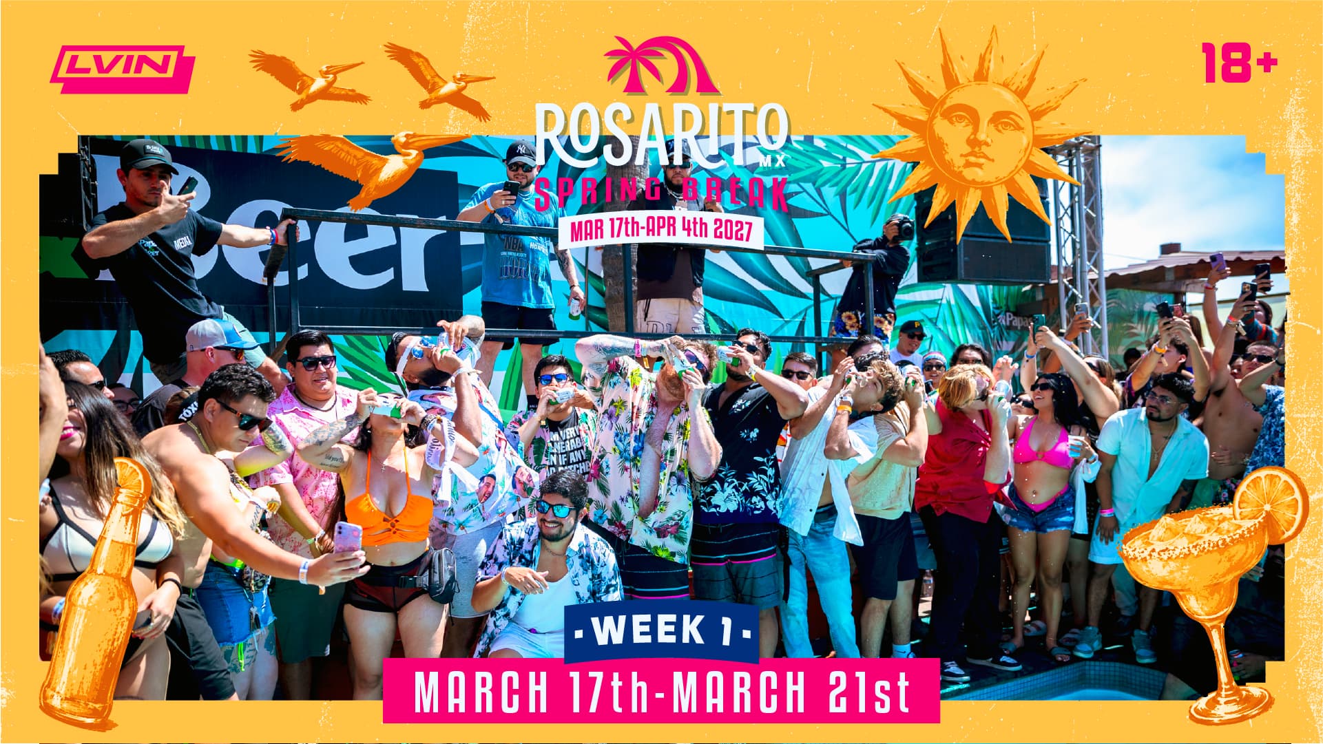 WEEK 1: March 17th – 21st Rosarito Spring Break package